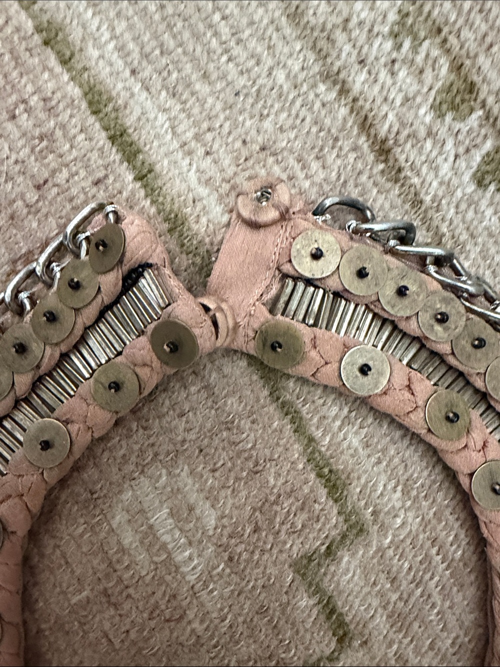 Mignonne Gavigan Blush and Silver Layered Fringe Collar Necklace - Picture 2 of 5